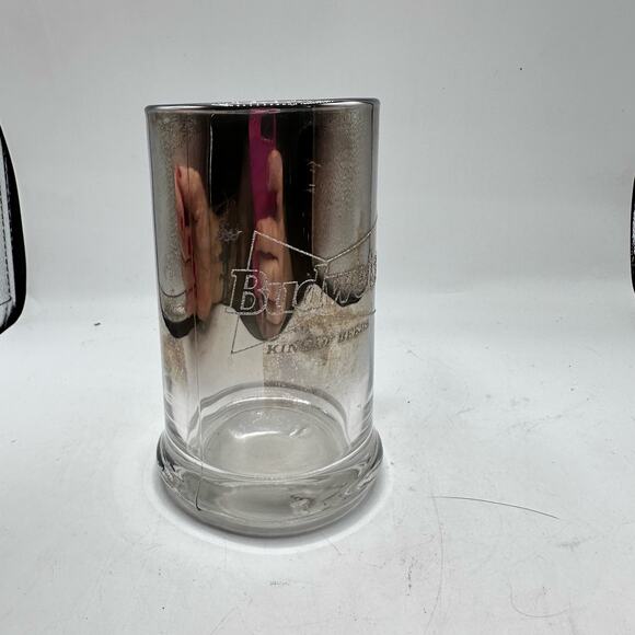 Vintage Budweiser Beer Glass Smokey Mirrored Mug - Retro Barware - Picture 3 of 8